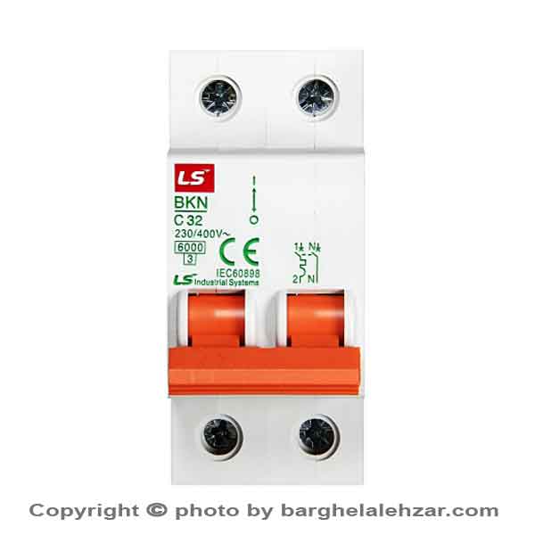 کلید مینیاتوری ال اس LS تک پل+نول 32 آمپر تیپ C قدرت قطع 6KA